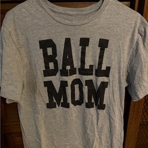 Gray "Ball Mom" Graphic Kids T-Shirt